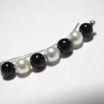 Ear Pins - Black Onyx and S..