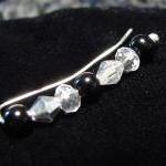 Ear Pins - Black Onyx, Face..