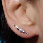 Ear Pins - Silver Beads and..