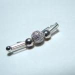 Ear Pins - Silver Beads and..