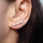 Ear Pins - White Pearls - S..