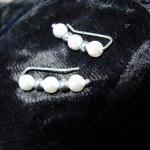 Ear Pins - White Pearls - S..