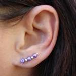 Ear Pins - Purple Glass Pea..
