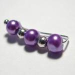 Ear Pins - Purple Glass Pea..