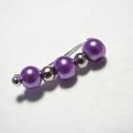Ear Pins - Purple Glass Pea..