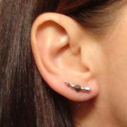 Ear Pins - Sterling Filled Pins, Vitriol Crystal with Gunmetal Stardust Beads - Pair Earrings