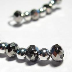 Ear Pins - Faceted Bling - Silvery Crystals and Silver Beads -  Pair Earrings